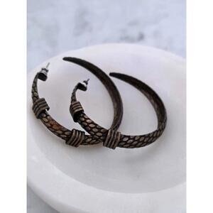 Vintage Textured Hoop Earrings